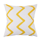 2 pièces 18x18 pouces / Blanc avec zigzag jaune