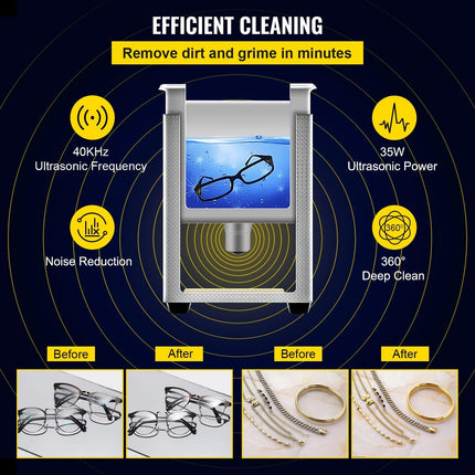 Ultimate 800ml Ultrasonic Cleaner: Portable Washing Machine - Wnkrs