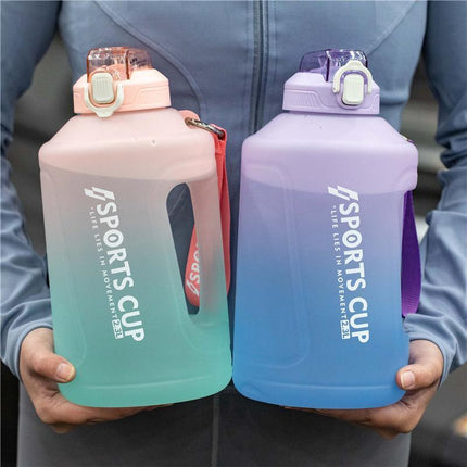 Extra Large Capacity  Cup With Straw Fitness Sports Water Bottle Fitness Big Bottles - Wnkrs