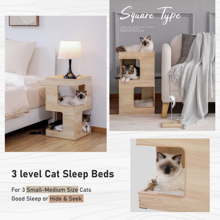 Ensemble de lit pour chat en deux pièces avec tapis et grattoir