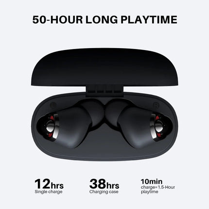 Auriculares inalámbricos verdaderos FlyBuds C1 con Bluetooth 5.2, 4 micrófonos, 50 horas de reproducción, llamadas nítidas