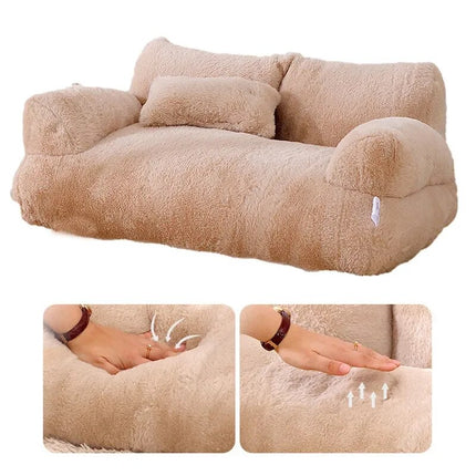 Luxury Pet Sofa Bed - Super Soft Warm Sleeper for Cats & Small Dogs, Washable with Non-Slip Base