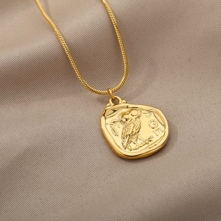 Gold Owl Pendant Necklace for Women