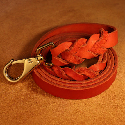 Laisse pour chien en cuir véritable de 1,5 m