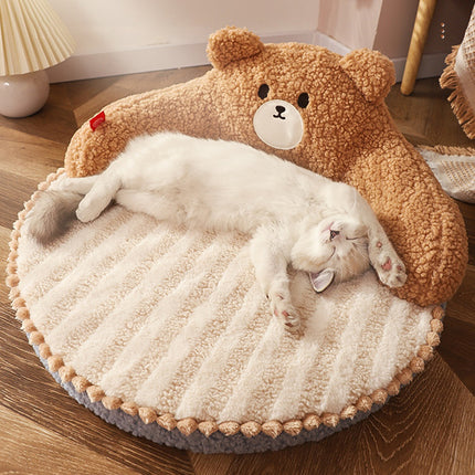 Tapis de canapé confortable en forme d'ours pour chat