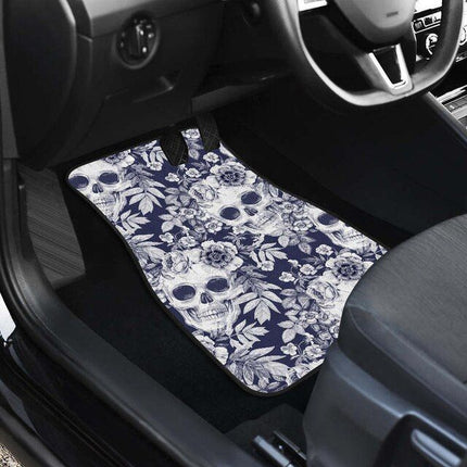 Chic Skull Floral Car Floor Mats - Wnkrs