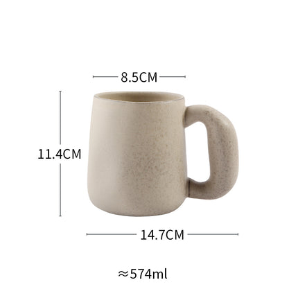 Tasse à café rétro en grès fabriquée à la main