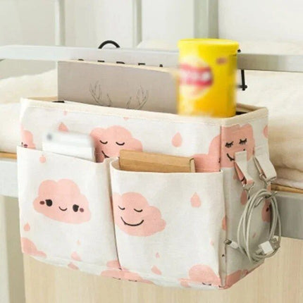 Multi-Purpose Bedside Storage Organizer: Canvas Hanging Pocket for Bedroom Essentials - Wnkrs