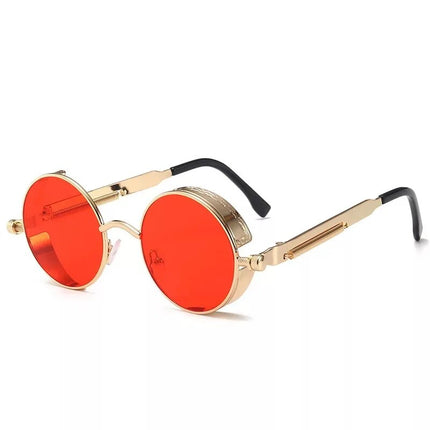 Luxury Steampunk Round Sunglasses for Men and Women