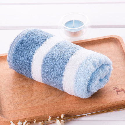 Serviette de bain et de visage luxueuse en coton rayé