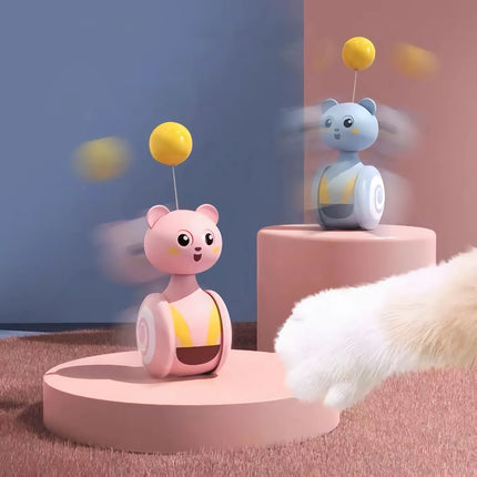 Jouet interactif pour chat avec plume et balle