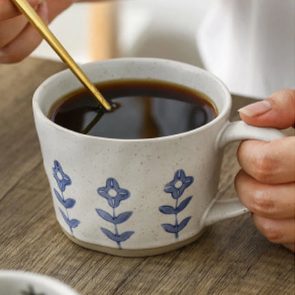 Tasse à café japonaise en céramique peinte à la main