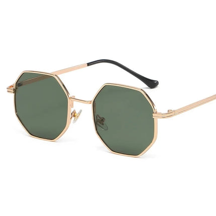 Gafas de sol de metal poligonales de moda 2023 para mujer