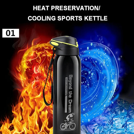 Bouteille d'eau de cyclisme isolée sous vide en acier inoxydable de 500 ml