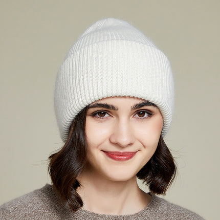 Bonnet unisexe en fourrure de lapin véritable, 9 couleurs, tricoté – Chaud et élégant pour hommes et femmes