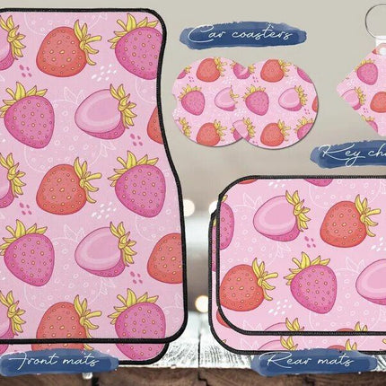 Cute Strawberry Print Car Floor Mat - Wnkrs