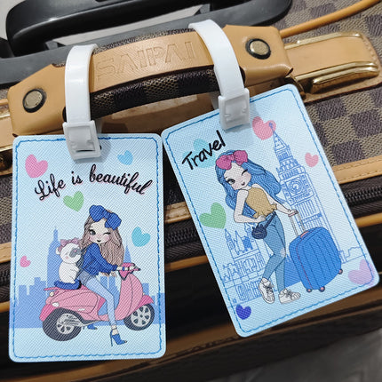 2-Piece Set PU Leather Luggage Tags