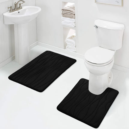 Juego de alfombrillas de baño de espuma viscoelástica: 2 piezas de almohadillas de ducha absorbentes y antideslizantes