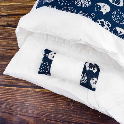 Cama cueva para gatos con estampado