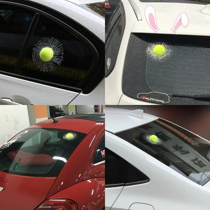 3D Smash Effect Tennis Ball Decal – Car Window Sticker - Wnkrs