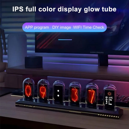 Reloj de tubo Nixie RGB con pantalla a color IPS