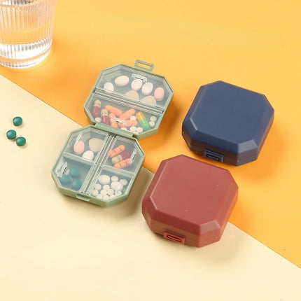 Portable Mini Pill Box - 6 Grids Travel Medicine Organizer