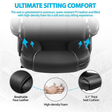 Ergonomic Faux Leather Swivel Chair for Home Office - Wnkrs