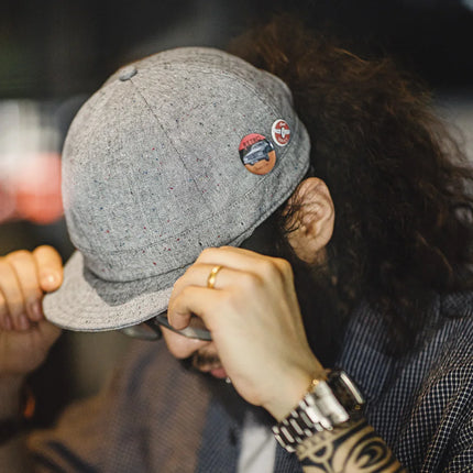 Chapeau à bascule gris vintage pour homme