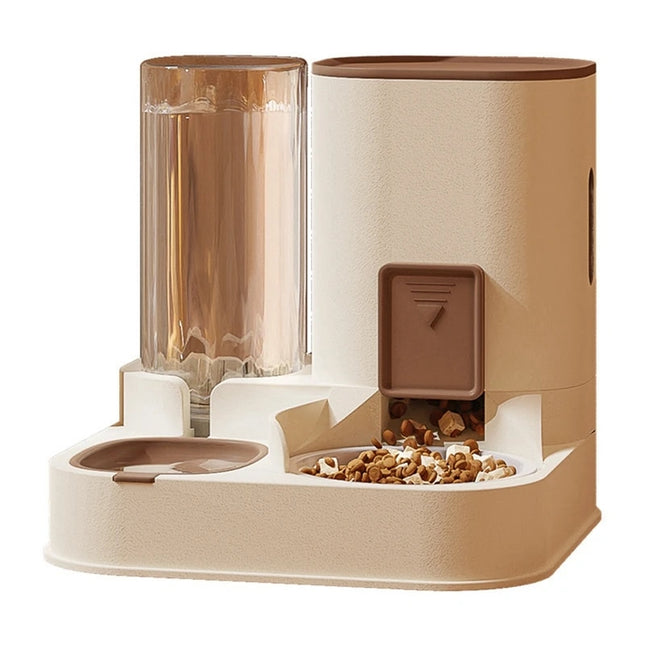 Ceramic & PP Automatic Cat Feeder with Large Capacity Water Dispenser