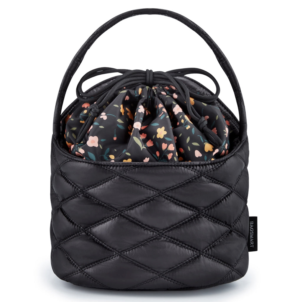 Drawstring Cosmetic Bag with Seven Elastic Pockets