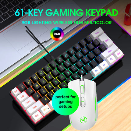 61-Key Wired Gaming Keyboard and RGB Backlit Mouse Combo