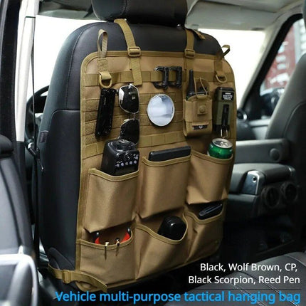 Multifunctional Camo Car Seat Back Organizer - Tactical Storage Bag with MOLLE System - Wnkrs