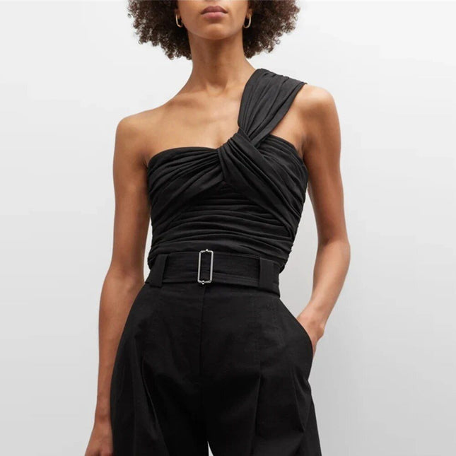 Top de tirantes asimétrico liso