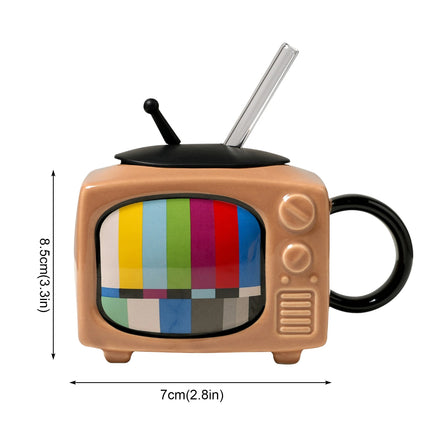 Taza de cerámica con forma de televisión