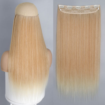 Extensiones de cabello sintético largo y liso con clip