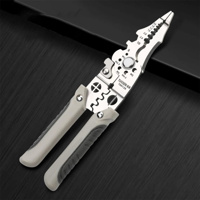 Adjustable Multifunctional Wire Stripper, Crimper, and Cable Cutter Pliers