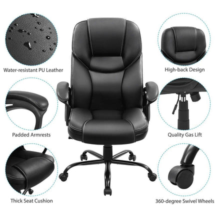 Ergonomic Faux Leather Swivel Chair for Home Office - Wnkrs