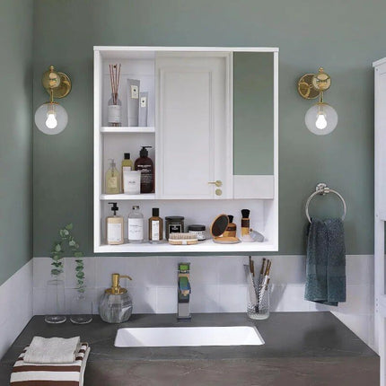 Wall Mounted Bamboo Bathroom Mirror Cabinet - Wnkrs