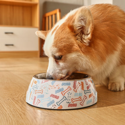 Cuenco de agua y comida para mascotas de acero inoxidable antivuelco