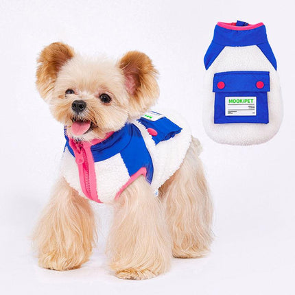 Gilet en polyester Sherpa pour animaux de compagnie - Vêtement chaud en polaire pour chiens et chats de petite et moyenne taille