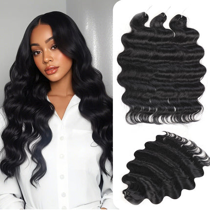 Extensiones de cabello de crochet con ondas corporales de 24"