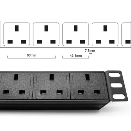 Extensión de enchufe británico con protección contra sobrecarga e interruptor de doble corte: 2 m