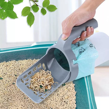 Efficient Self-Cleaning Cat Litter Scoop with Integrated Waste Bin - Wnkrs