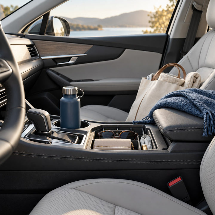 Organized car interior ready for everyday travel
