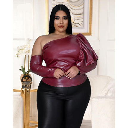 One Shoulder Top for Plus Size Women - Wnkrs