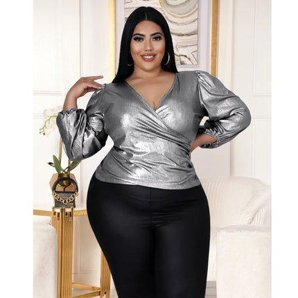 Perl Plus Shinny Blouse - Wnkrs