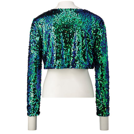 Women's Sequined Crop Jacket - Wnkrs