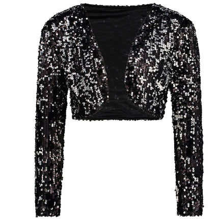 Women's Sequined Crop Jacket - Wnkrs