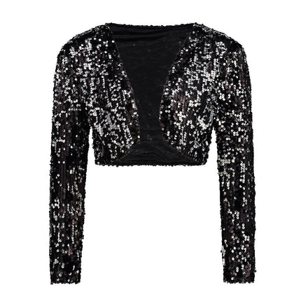 Women's Sequined Crop Jacket - Wnkrs