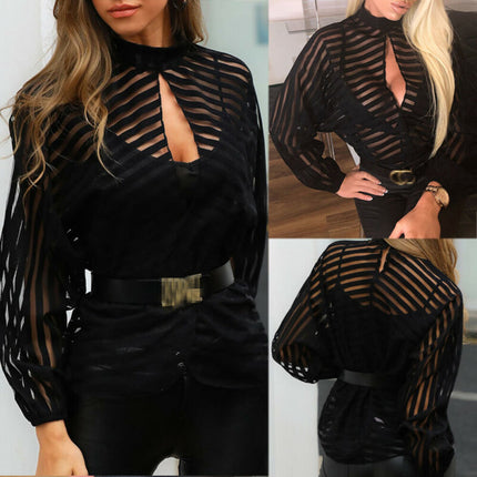 Women's Long Sleeved Striped Blouse - Wnkrs